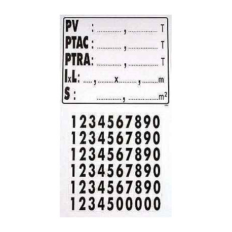 Plaque de Tare Adhésive 145x125 mm – Identification Remorque