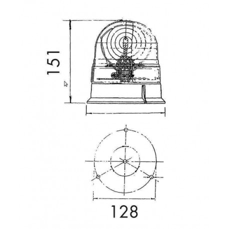Gyrophare  VEGA à poser 12V / 24V - Remorques Discount 