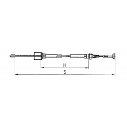 Câble de frein remorque  AL-KO Gaine: 770 câble : 966 - Remorques Discount 