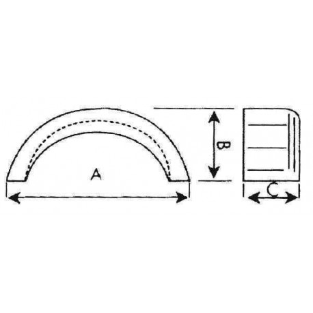 Garde boue remorque métal galvanisé 4 plis 12" -13