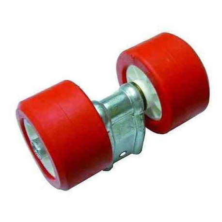 Ensemble de galets rouges diamètre 100 sur balancier - Remorques Discount 