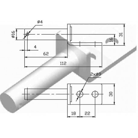 Charnière Complète 376x361 mm – Fixation Robuste pour Remorque