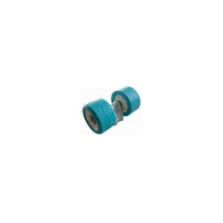 Ensemble 2 galets turquoise diam 100 sur chandelle 30 - Remorques Discount 