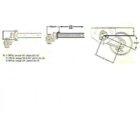 2 demi essieux remorque freinés AL-KO 900kg 4TR130