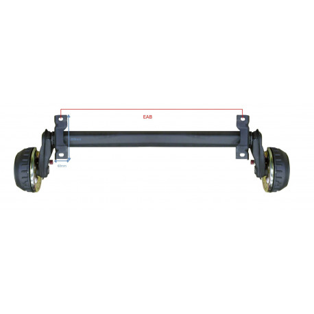Essieu remorque freiné AL-KO PTC: 750Kg 4TR130