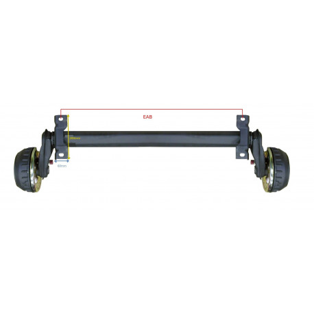 Essieu remorque freiné AL-KO PTC: 1300Kg 4TR130 - Remorques Discount