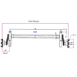 essieu remorque non freiné ptc: 600kg