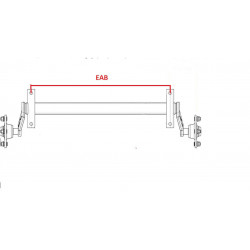 Essieu remorque non freiné RTN PTC:750Kg 4TR130