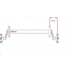 Essieu remorque non freiné RTN PTC: 750Kg 4TR115