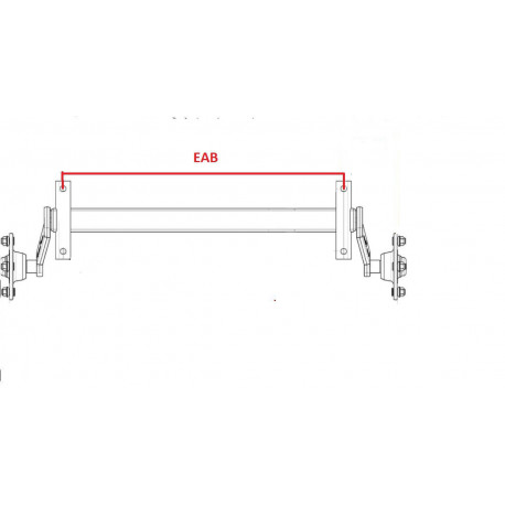 Essieu remorque non freiné RTN PTC: 750Kg 4TR100