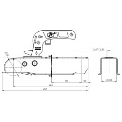 Boîtier d'Attelage Non Freiné 45mm – Remorque PTC 750kg