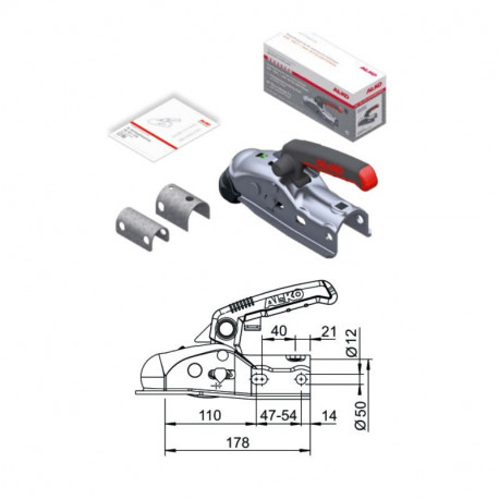 Boîtier de tête AL-KO AK160 PTC : 1600Kg diam 35 - Remorques Discount 