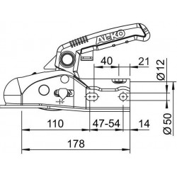 Boîtier d'attelage pour tête AL-KO AK300 PTC: 3000Kg - Remorques Discount 