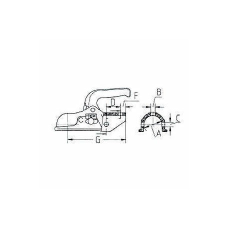Boîtier d’attelage KNOTT KFG35 – Pour remorque freinée, tube 60 mm