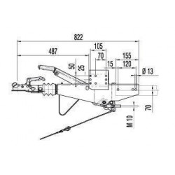Tête d'attelage Al-KO 161S fixation Monopoutre carré 70mm - Remorques Discount 