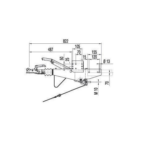 Tête d'attelage Al-KO 161S fixation Monopoutre carré 70mm - Remorques Discount 