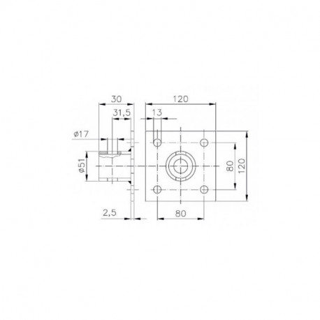 Adaptateur pour béquille 1300kg pour remorque - Remorques Discount