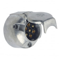 Prise socle 7 broches métal pour remorque - Remorques Discount 