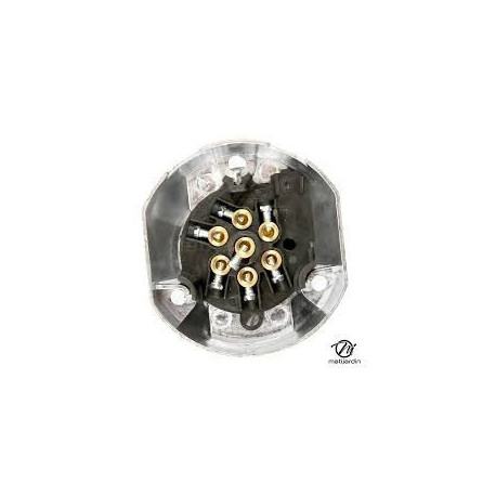 Prise socle 7 broches métal pour remorque - Remorques Discount 