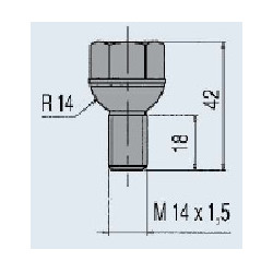 Vis de Roue M14x1,5 Plat 23 Sphérique – Remorque Sécurisée