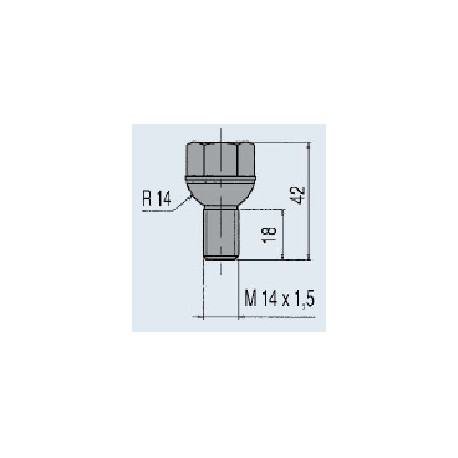 Vis de Roue M14x1,5 Plat 23 Sphérique – Remorque Sécurisée