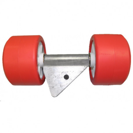 Ensemble de 2 galets pour remorque rouge diamètre 100 - Remorques Discount 