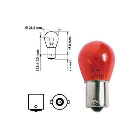 Ampoule ambre 21w 12v pour remorque