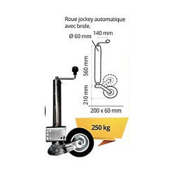 Roue Jockey Automatique 60 mm – Fixation simple et système de repli